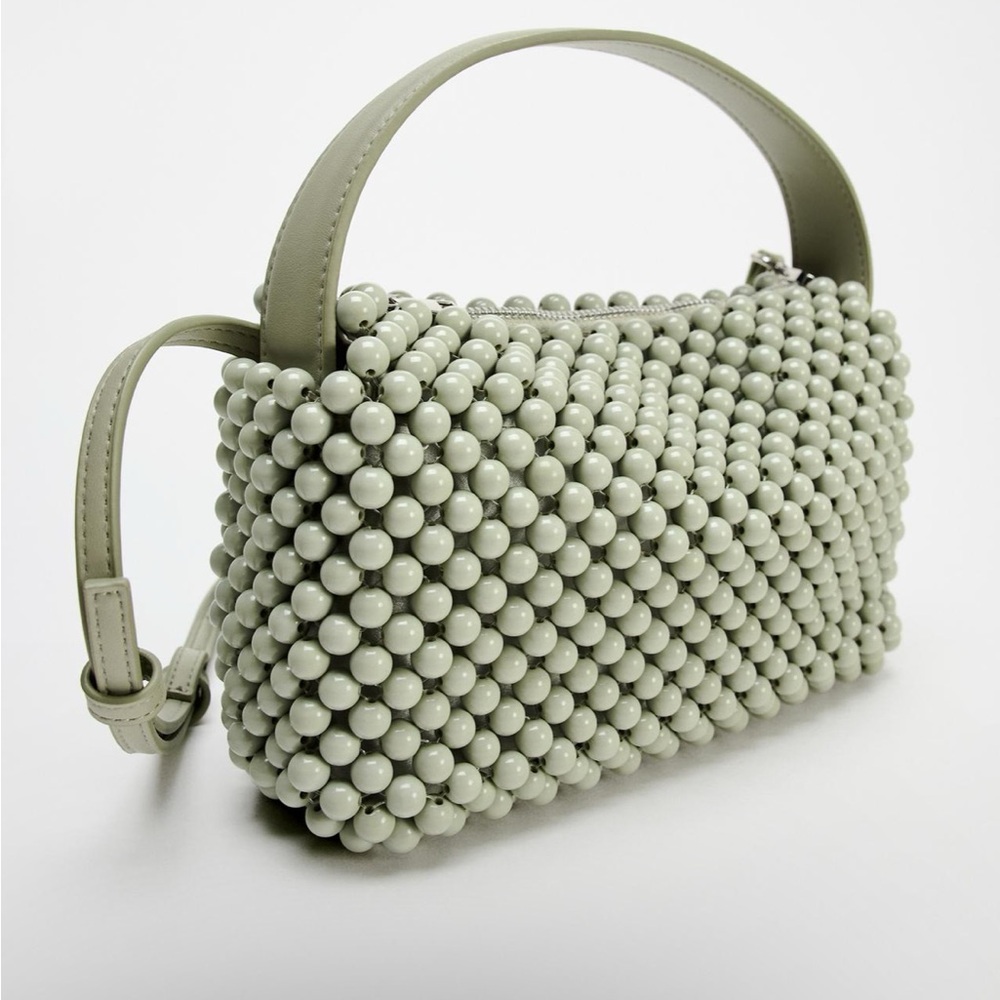 🫒🍸 ZARA BEADED CROSSBODY BAG
